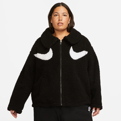 Women's - Nike Plus Swoosh Sherpa Graphic Full-Zip Jacket - Black/White