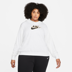Women's - Nike Plus Size Graphic Print Fleece Hoodie - White/White