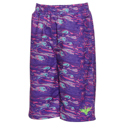 Boys' Grade School - PUMA Melo All Out Print Mesh Shorts - Multi/Prizm Violet