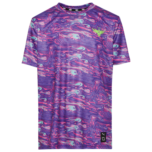 

Boys PUMA PUMA Melo All Out Print Fashion T-Shirt - Boys' Grade School Multi/Prizm Violet Size XL