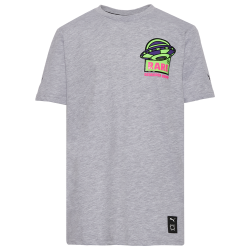 

Boys PUMA PUMA Melo Graphic T-Shirt - Boys' Grade School Purple/Grey Size S
