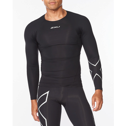 Men's - 2XU Core Compression Long Sleeve Top - Black/Silver