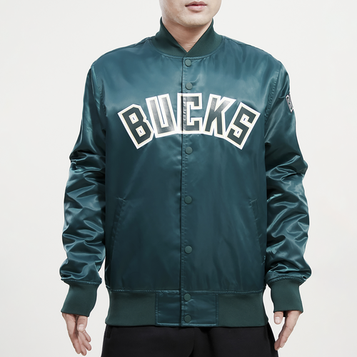 

Pro Standard Mens Pro Standard Bucks Big Logo Satin Jacket - Mens Green Size S