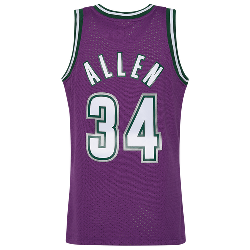 

Mitchell & Ness Mens Ray Allen Mitchell & Ness Bucks Swingman Jersey - Mens Purple Size L