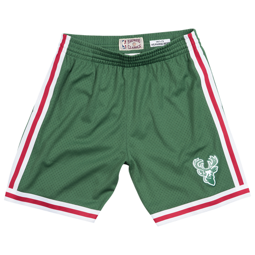 

Mitchell & Ness Mens Milwaukee Bucks Mitchell & Ness Bucks Swingman Shorts - Mens Dark Green Size L
