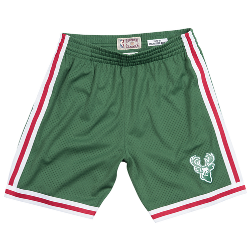 

Mitchell & Ness Mens Mitchell & Ness Bucks Swingman Shorts - Mens Dark Green Size L