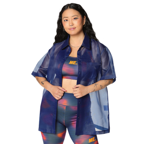 

Melody Ehsani Womens Melody Ehsani Button Down Shirt - Womens Blue/Blue Size XS