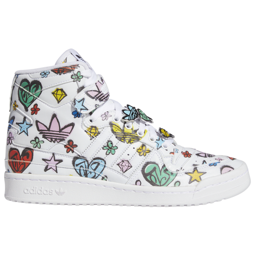 

adidas Originals Mens adidas Originals Jeremy Scott Forum 84 Hi Mono - Mens Basketball Shoes White/Multi Size 08.5