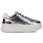 Silver Tumbled Metal/White Nappa