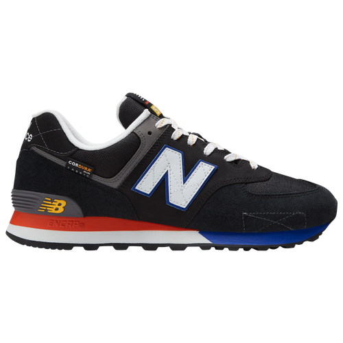 New Balance Mens 574 In Black orange blue ModeSens