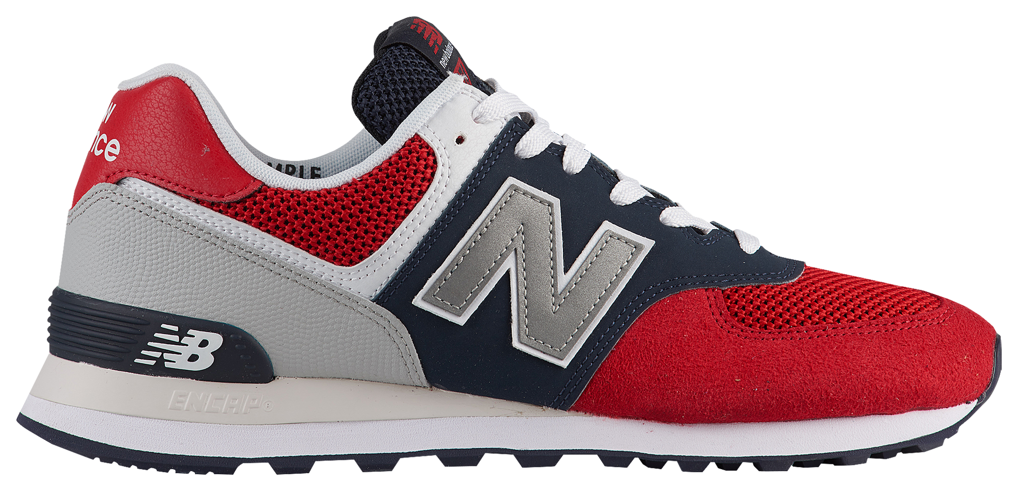 New balance 574 grey red clearance blue