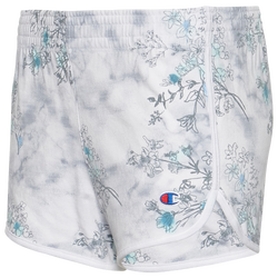 Women's - Champion Reverse Weave Gym Shorts - White/Teal