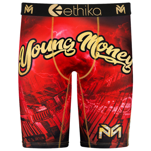 

Ethika Mens Ethika Graphic Briefs - Mens Red/Gold Size M