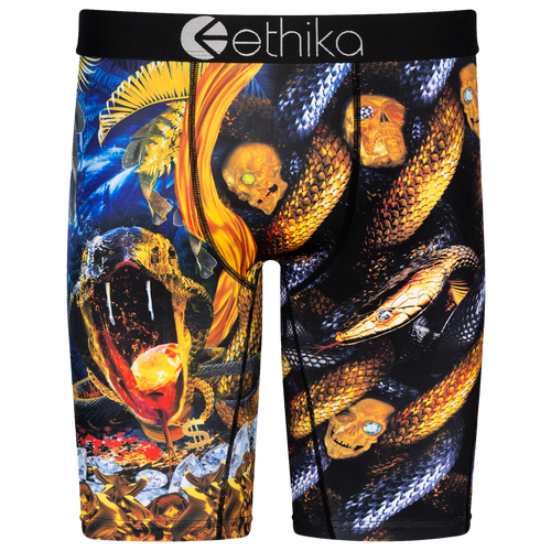 

Ethika Mens Ethika Graphic Briefs - Mens Black/Gold Size L