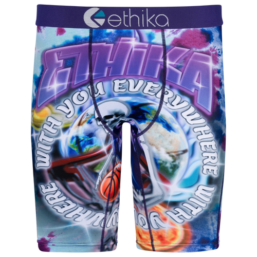 

Ethika Mens Ethika Graphic Briefs - Mens Purple/White Size L