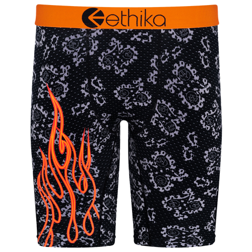 

Ethika Mens Ethika Graphic Briefs - Mens Grey/Black Size S