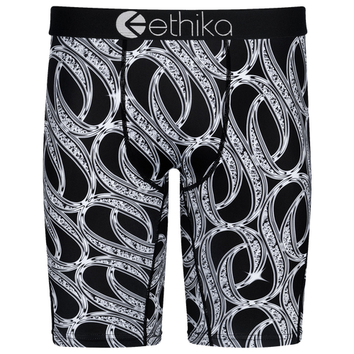 

Ethika Mens Ethika Graphic Briefs - Mens Silver/Silver Size XL