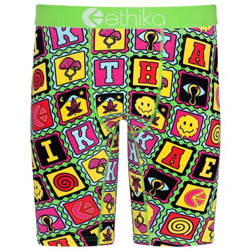 

Ethika Mens Ethika Graphic Briefs - Mens Green/Multi Size XXL
