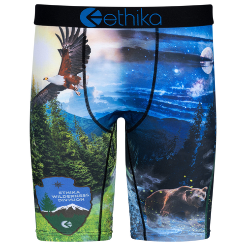 

Ethika Mens Ethika Graphic Briefs - Mens Black/Black Size M