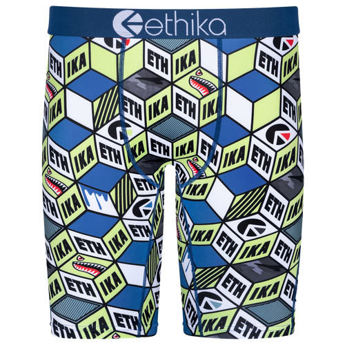 

Ethika Mens Ethika Graphic Briefs - Mens Green/Blue Size S