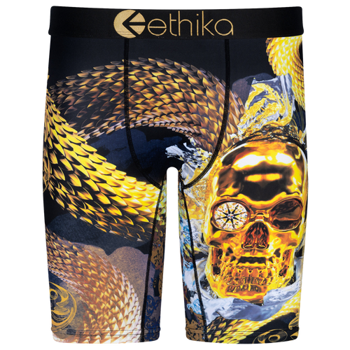

Ethika Mens Ethika Graphic Briefs - Mens Black/Gold Size S