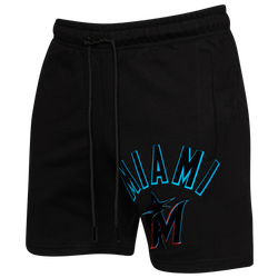 Men's - Pro Standard Marlins Stacked Logo Shorts - Black/Black