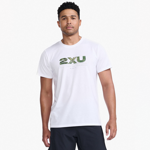 

2XU Mens 2XU Contender Tee - Mens White/Trailscape Size L