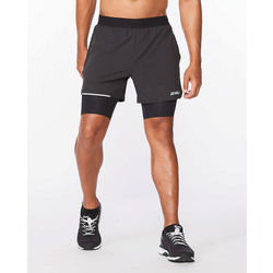 Men's - 2XU Aero 5 Inch 2 In 1 Short - Black