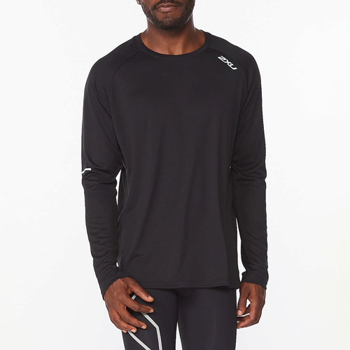 

2XU Mens 2XU Aero Longsleeve T-Shirt - Mens Black/Silver Reflective Size S