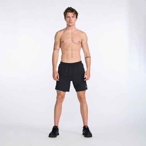 

2XU Mens 2XU Aero 7 Inch Short - Mens Black/Silver Reflective Size L