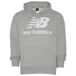 Men's - New Balance Essentials Stacked Pullover Hoodie - Grey/White