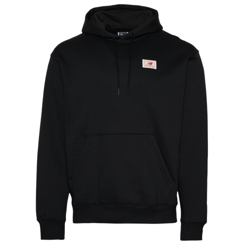 MENS - New Balance Essential Woven Label Pullover Hoodie - Black
