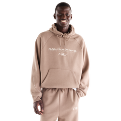 Men's - New Balance Trackside Pullover Hoodie - Timberwolf Piping/Mushroom