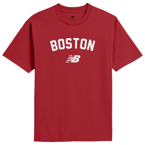 New Balance Men's Boston City Logo T-Shirt - Red (Size L)