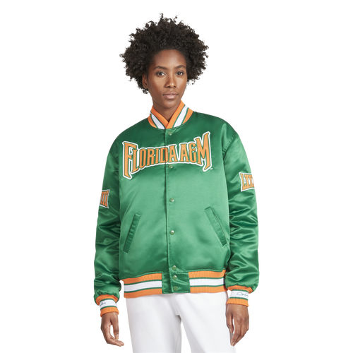 

Campus Remix Mens Campus Remix Florida A&M University Satin Jacket - Mens Green/Orange Size S