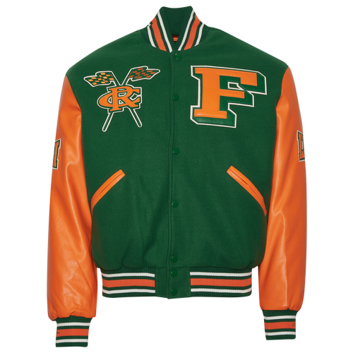 

Campus Remix Mens Campus Remix Florida A&M University Varsity Jacket - Mens Green/Orange Size S