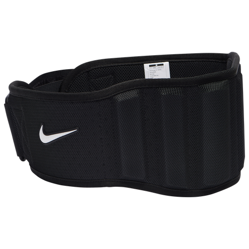 

Nike Mens Nike Structured Training Belt - Mens Black/Black/White Size L