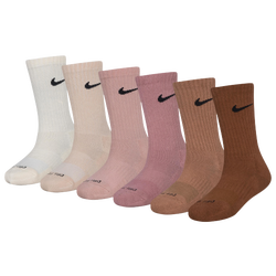 Boys' Preschool - Nike 6 Pack Dri-FIT Performance Basic Crew Socks - White/Beige