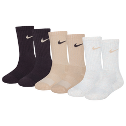 Boys' Preschool - Nike 6 Pack Dri-FIT Performance Basic Crew Socks - Brown/Brown