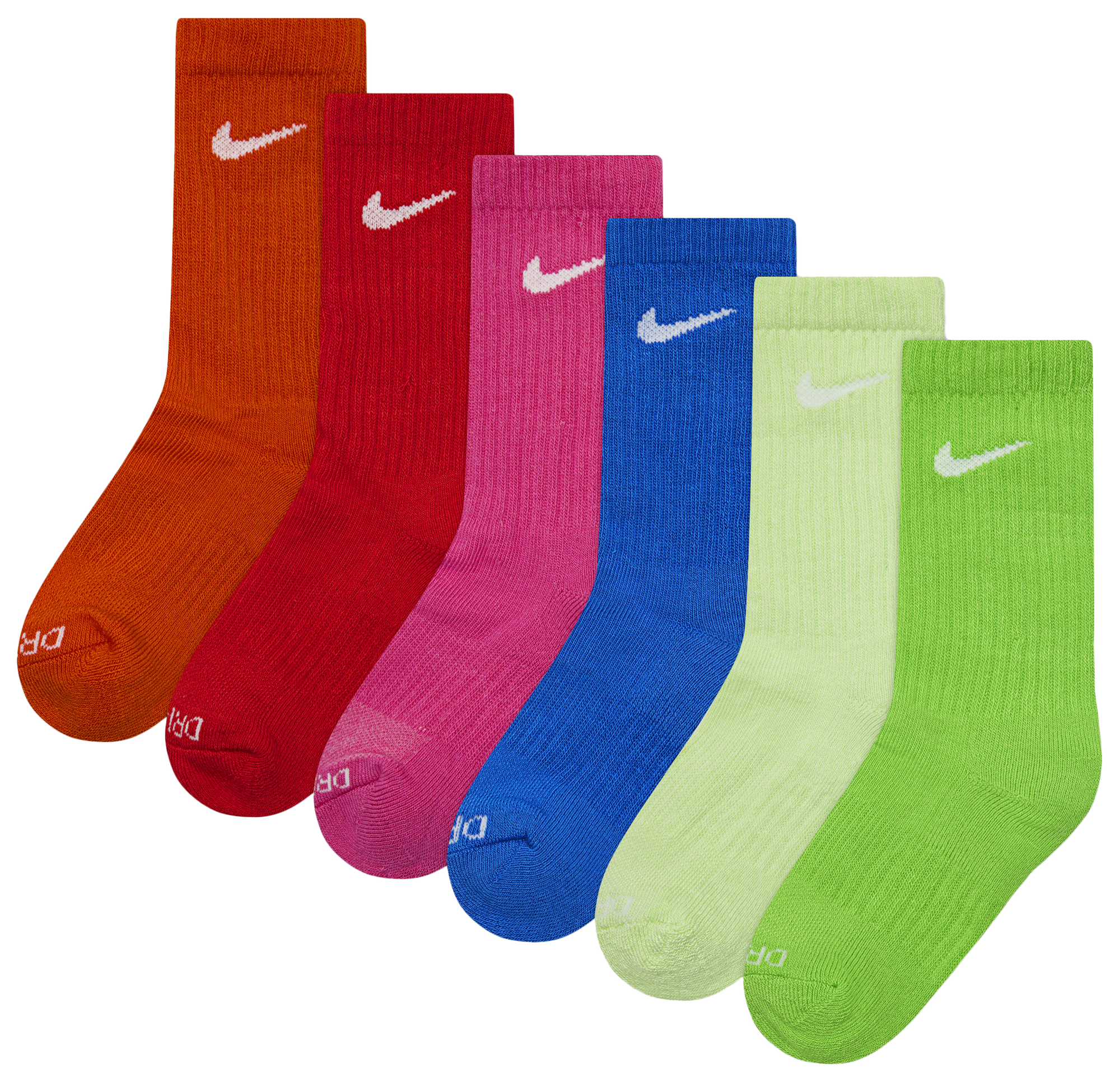 Nike 6 Pack Dri-FIT Performance Basic Crew Socks - Boys' Preschool