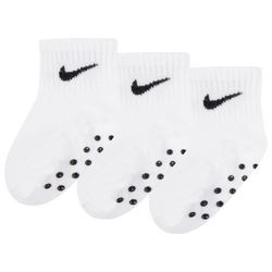 Boys' Infant - Nike Core Swoosh Gripper 3 Pack Socks - Black/White