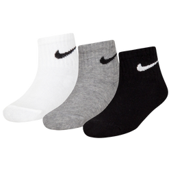 Boys' Infant - Nike Core Swoosh Gripper 3 Pack Socks - Grey/White/Black