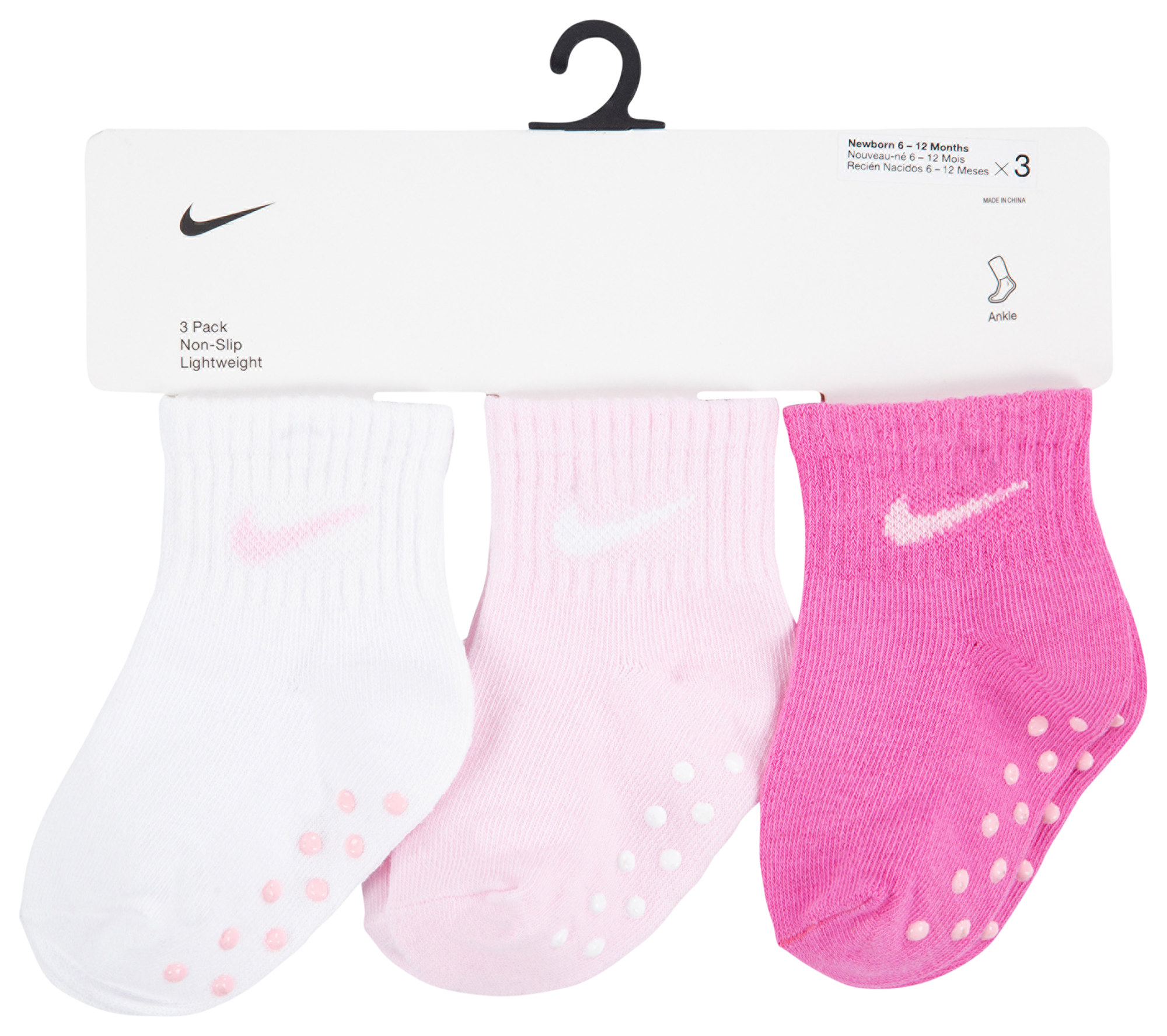 Nike black & red baby gripper socks 3 pack