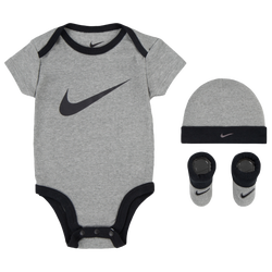 Boys' Infant - Nike Swoosh 3 Piece Box Set - Dark Grey Heather/Black