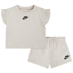Girls' Toddler - Nike Baby French Terry Shorts Set - Light Orewood Brown/Tan