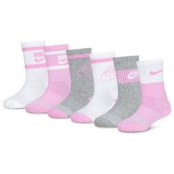 Girls' Preschool - Nike Retro 6 Pack Crew Socks - Pink Rise