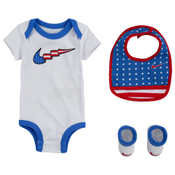 Boys' Infant - Nike Americana Swoosh Bib, Bodysuit 3 Pc Set - White