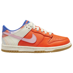 Girls' Grade School - Nike Dunk Low SE - Safety Orange/Medium Soft Pink/Blue Joy