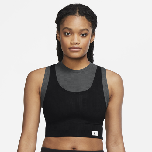 

Jordan Womens Jordan Plus Size Essential Crop Top 22 - Womens Grey/Black