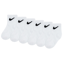 Boys' Infant - Nike Swoosh 6 Pack Ankle Socks - White/White